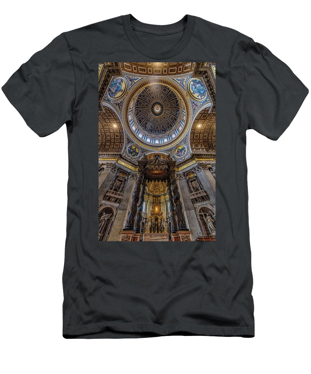 St. Peter's T-Shirt featuring the photograph Tall Altar - St. Peter's by David Downs