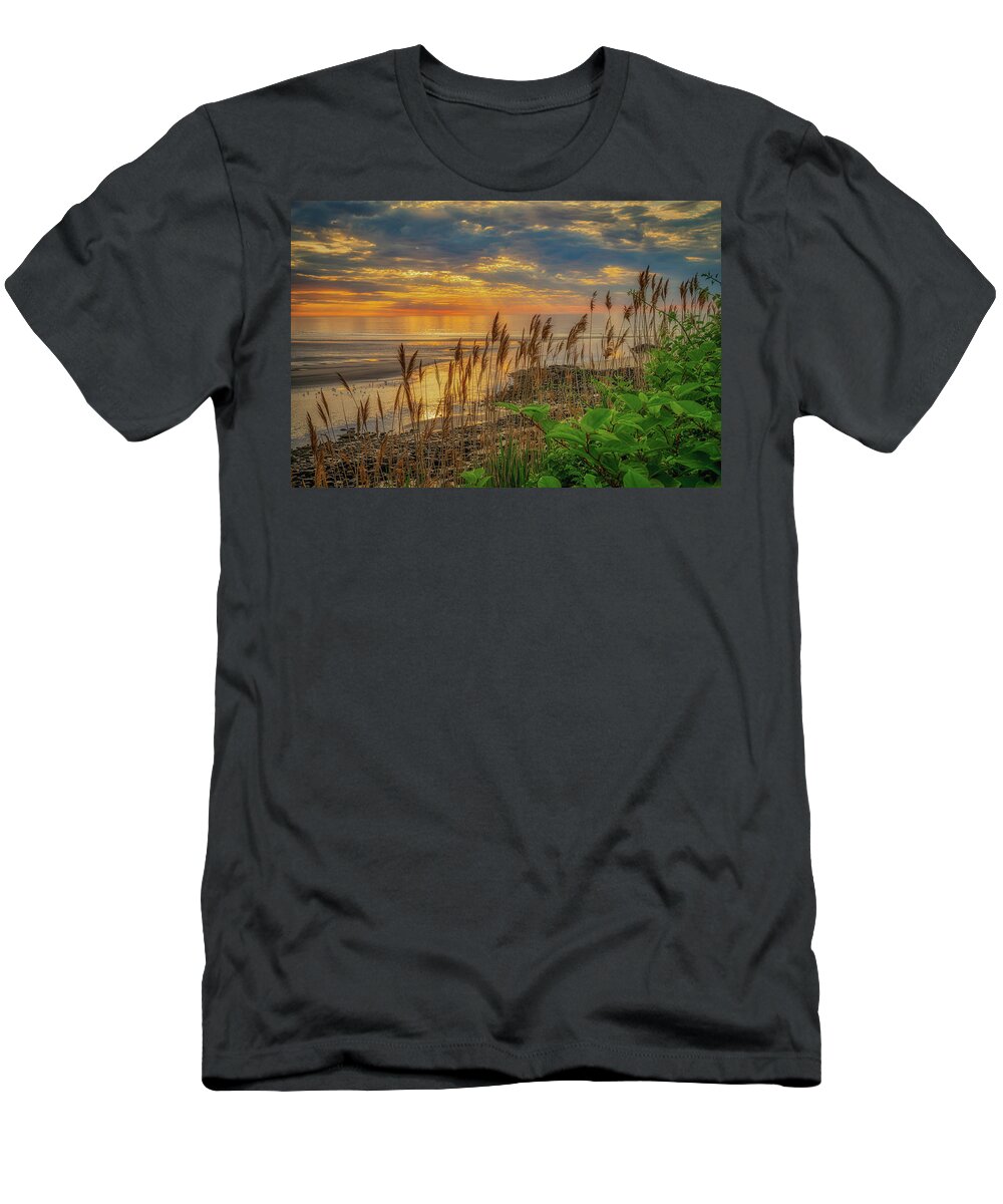 Reeds T-Shirt featuring the photograph Tall Grasses of Marginal Way by Penny Polakoff