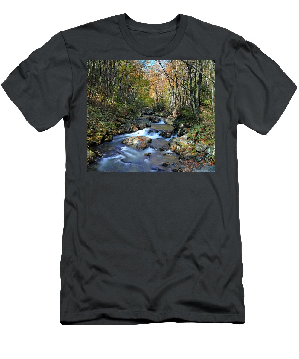 Tallulah River T-Shirt featuring the photograph Scenic Wild Tallulah River Georgia by Richard Krebs