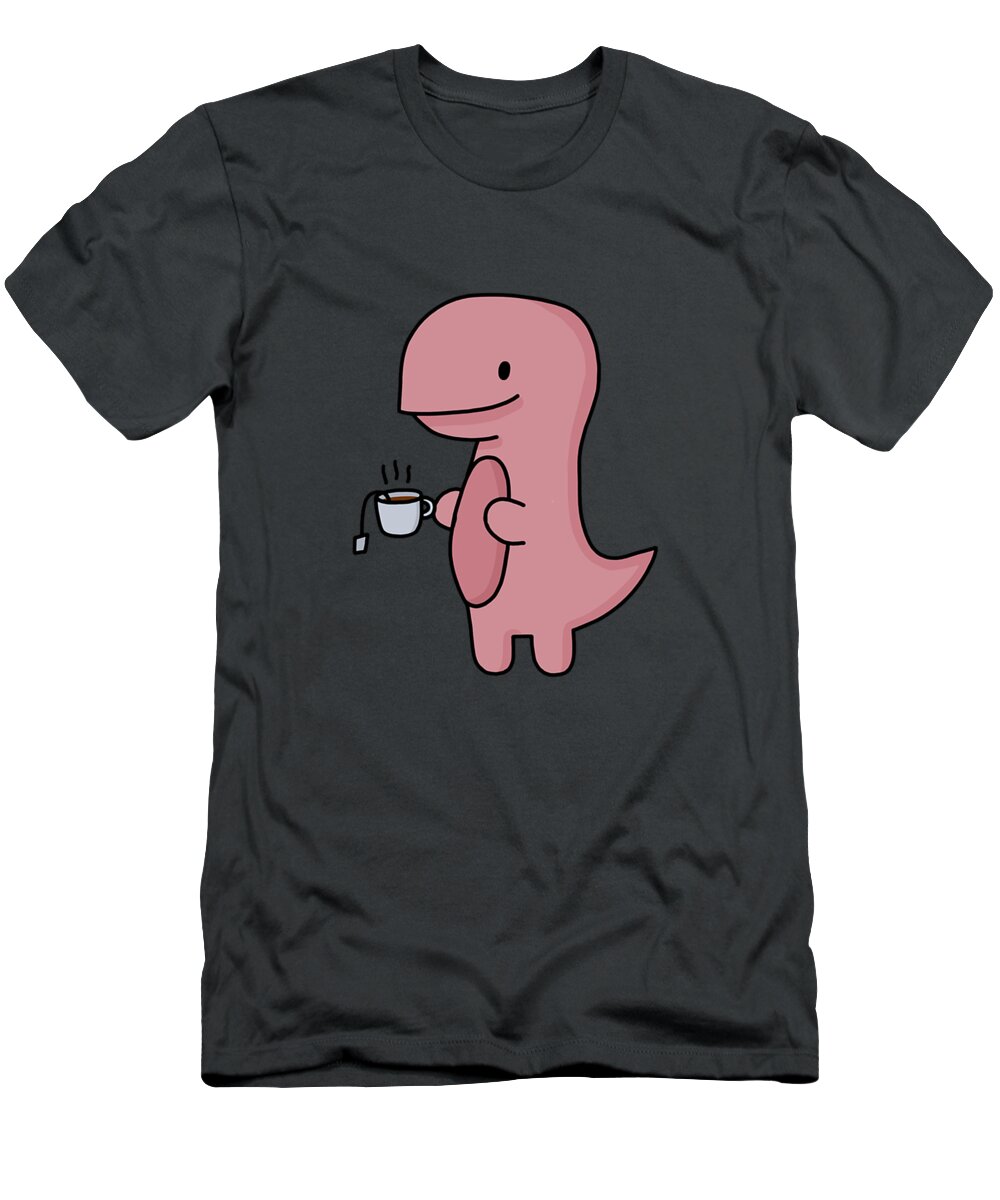 Tea Rex Humorous Pun T-Shirt featuring the digital art Tea Rex Humorous Pun by Yossar Rivier