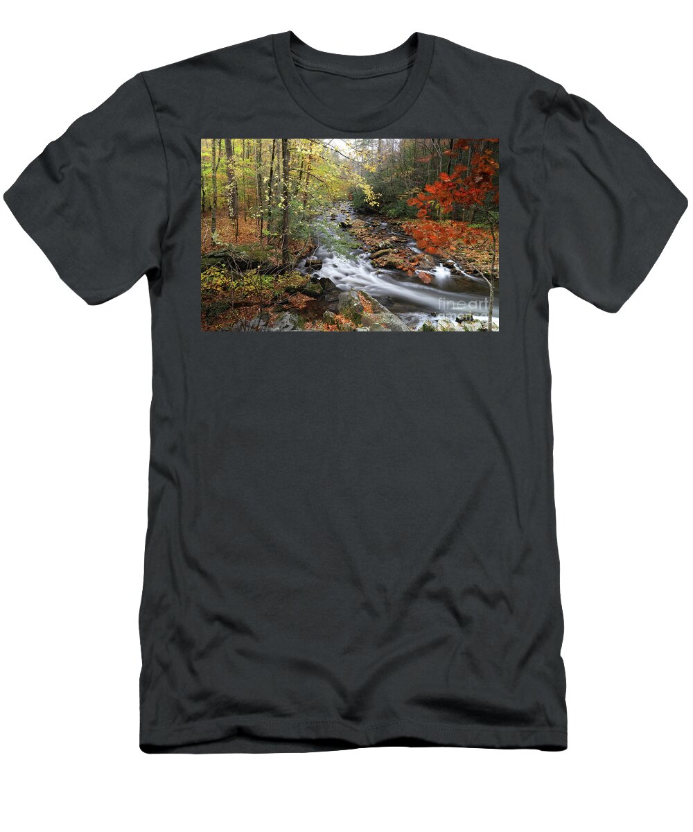 Tellico River T-Shirt featuring the photograph Tellico Fall by Rick Lipscomb