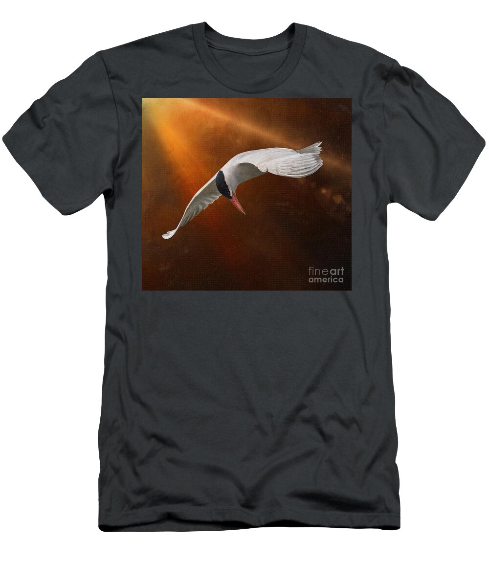 Caspian Tern T-Shirt featuring the photograph Terned Into Art by Sandra Rust