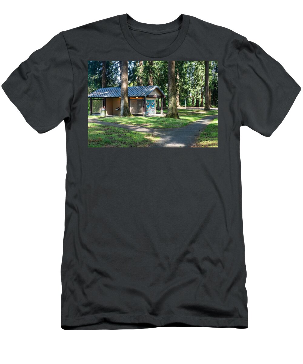 Terrace Park Restroom T-Shirt featuring the photograph Terrace Park Restroom by Tom Cochran