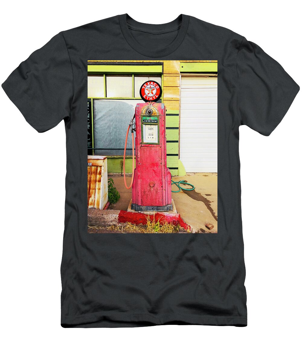 Texaco Gas Pump T-Shirt featuring the photograph Texaco antique gas pump by Tatiana Travelways