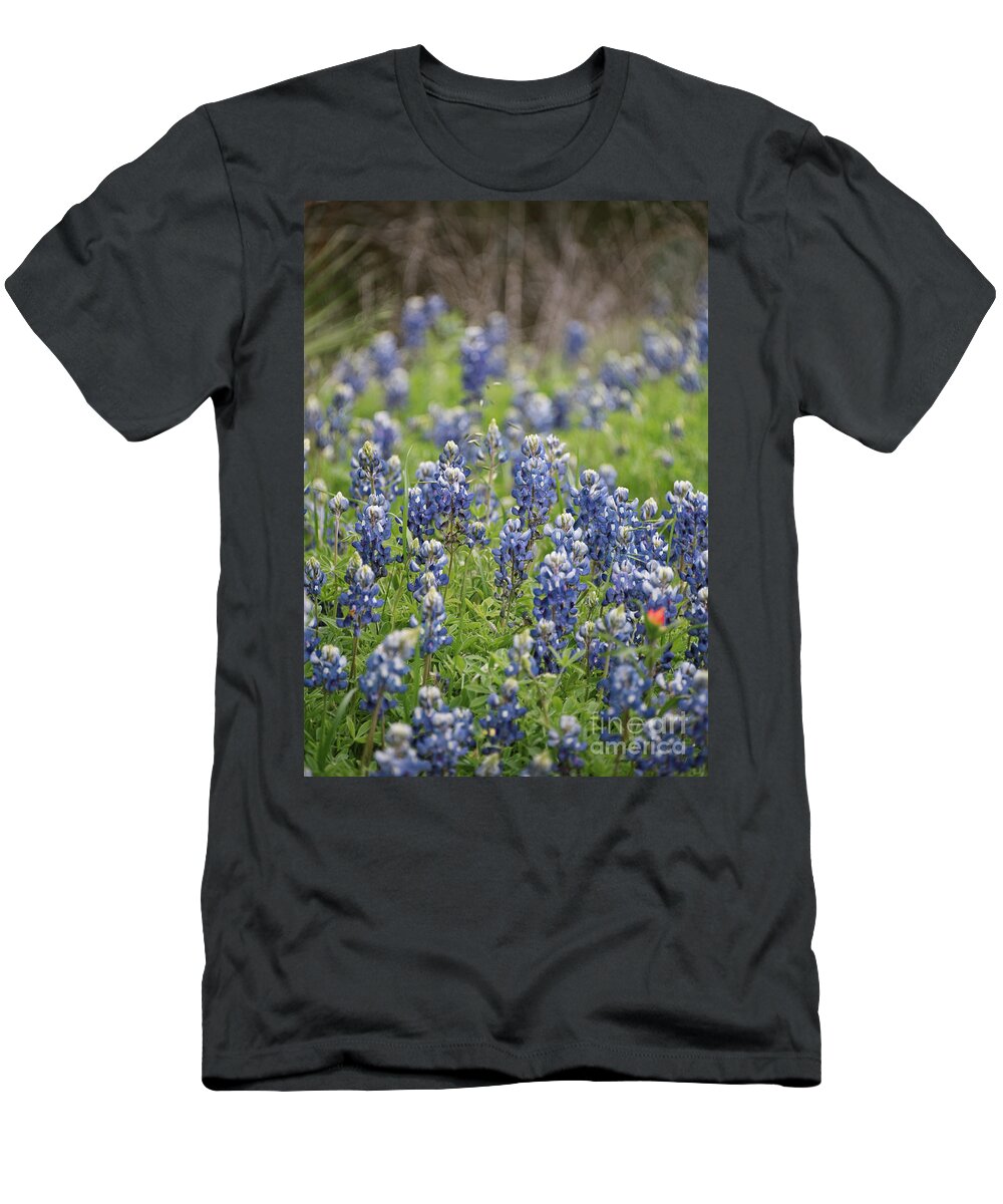 Texas T-Shirt featuring the photograph Texas Bluebonnets 12 by Andrea Anderegg
