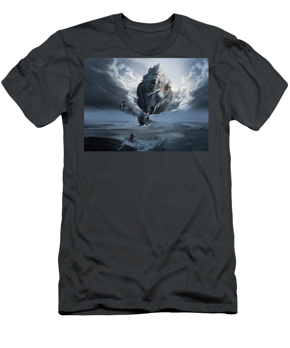 Philosophy T-Shirt featuring the digital art The 5th Element or Pseudo Esoteric Cosmology by George Grie