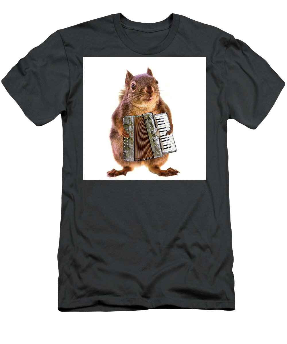 Accordion T-Shirt featuring the photograph The Accordion Player by Peggy Collins