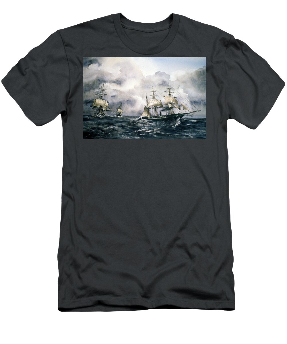  T-Shirt featuring the painting The Alabama off the USA. by Val Byrne
