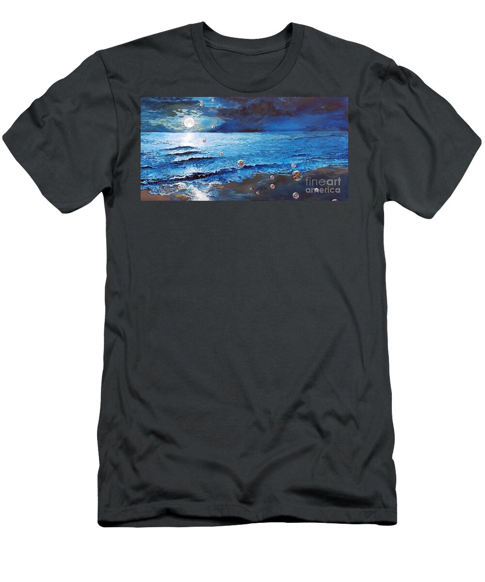 Ocean T-Shirt featuring the painting The Ascension of the Sea Stars by Merana Cadorette