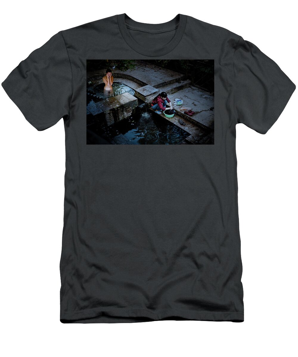 China T-Shirt featuring the photograph The Bather by Mark Gomez