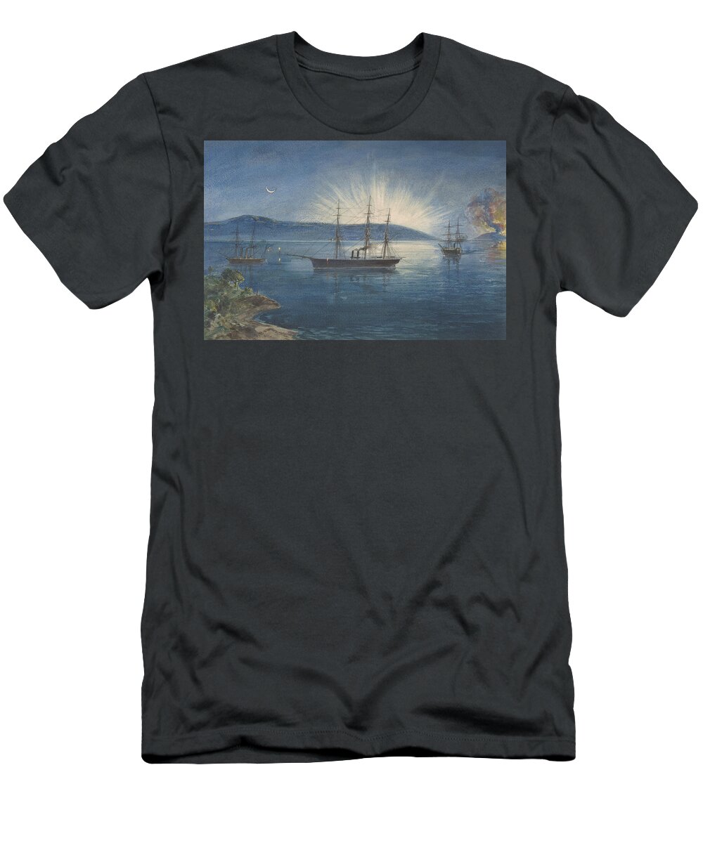 Seascape T-Shirt featuring the painting The Bay of Bull Arms by Robert Charles Dudle