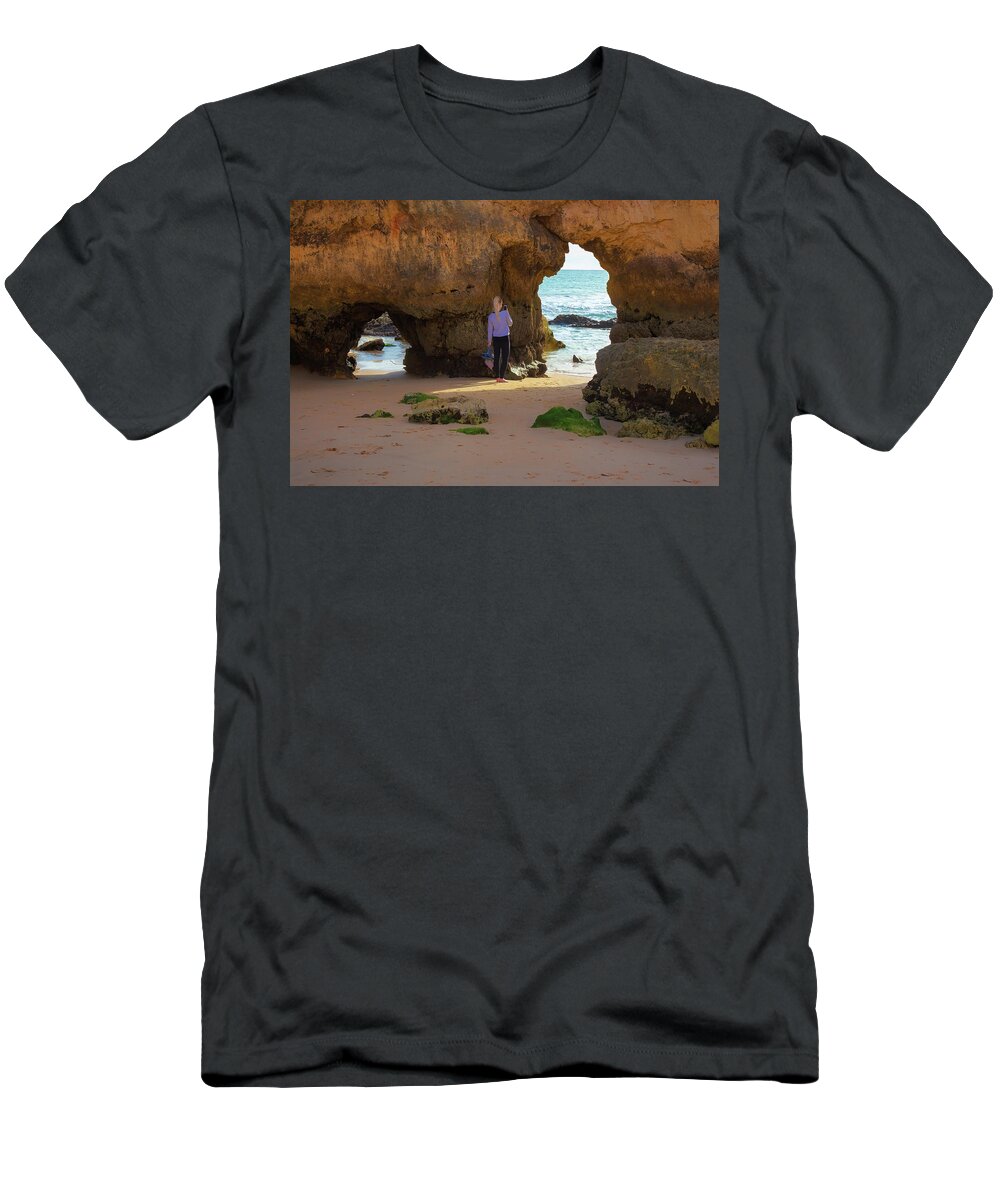 Algarve T-Shirt featuring the photograph The beautiful beach of Tres Castelos - 4 Picturesque Edition by Jordi Carrio Jamila