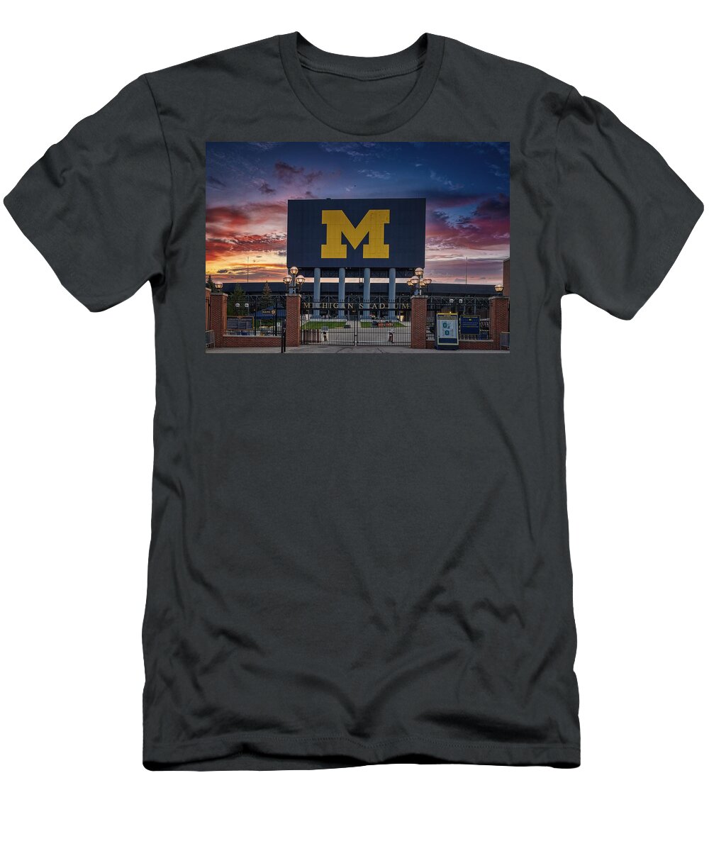The Big House T-Shirt featuring the photograph The Big House - Michigan Stadium by Mountain Dreams