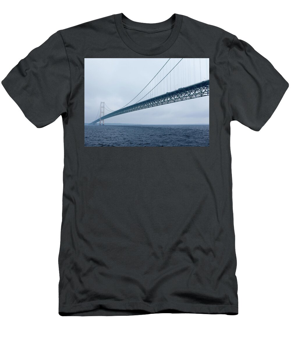 Mackinac Bridge T-Shirt featuring the photograph The Mighty Mac by Rich S
