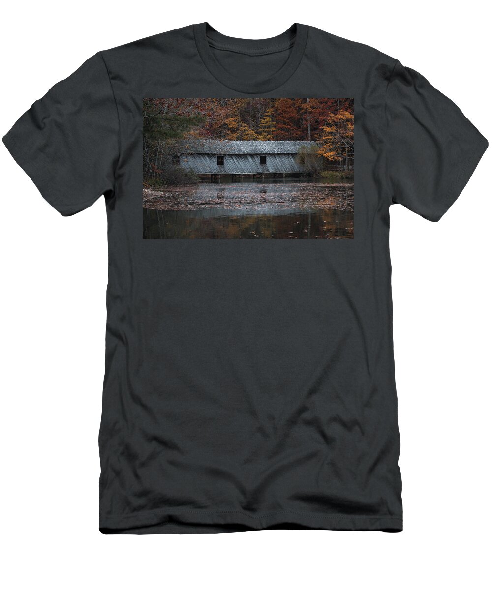 Bridge T-Shirt featuring the photograph The bridge in the water by Jamie Tyler