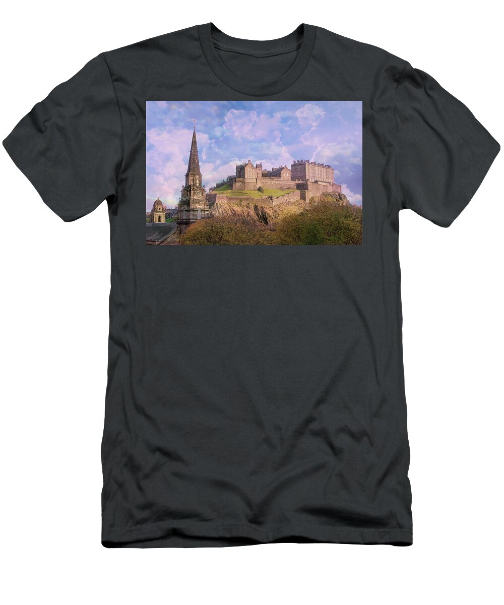 Castle Of Edinburgh T-Shirt featuring the digital art The Castle of Edinburgh by SnapHappy Photos