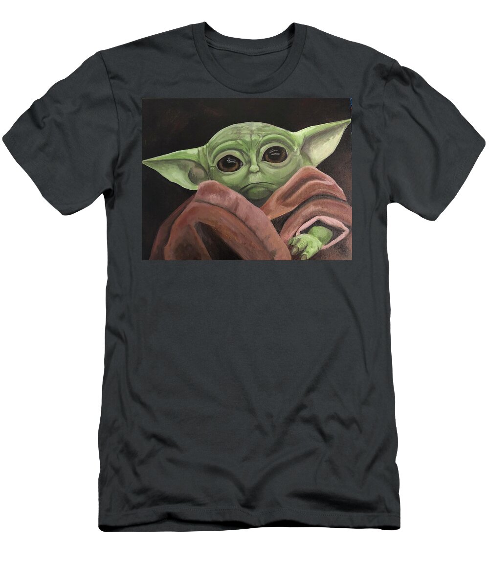 Yoda T-Shirt featuring the painting The Child 3 by Kelsey Raines
