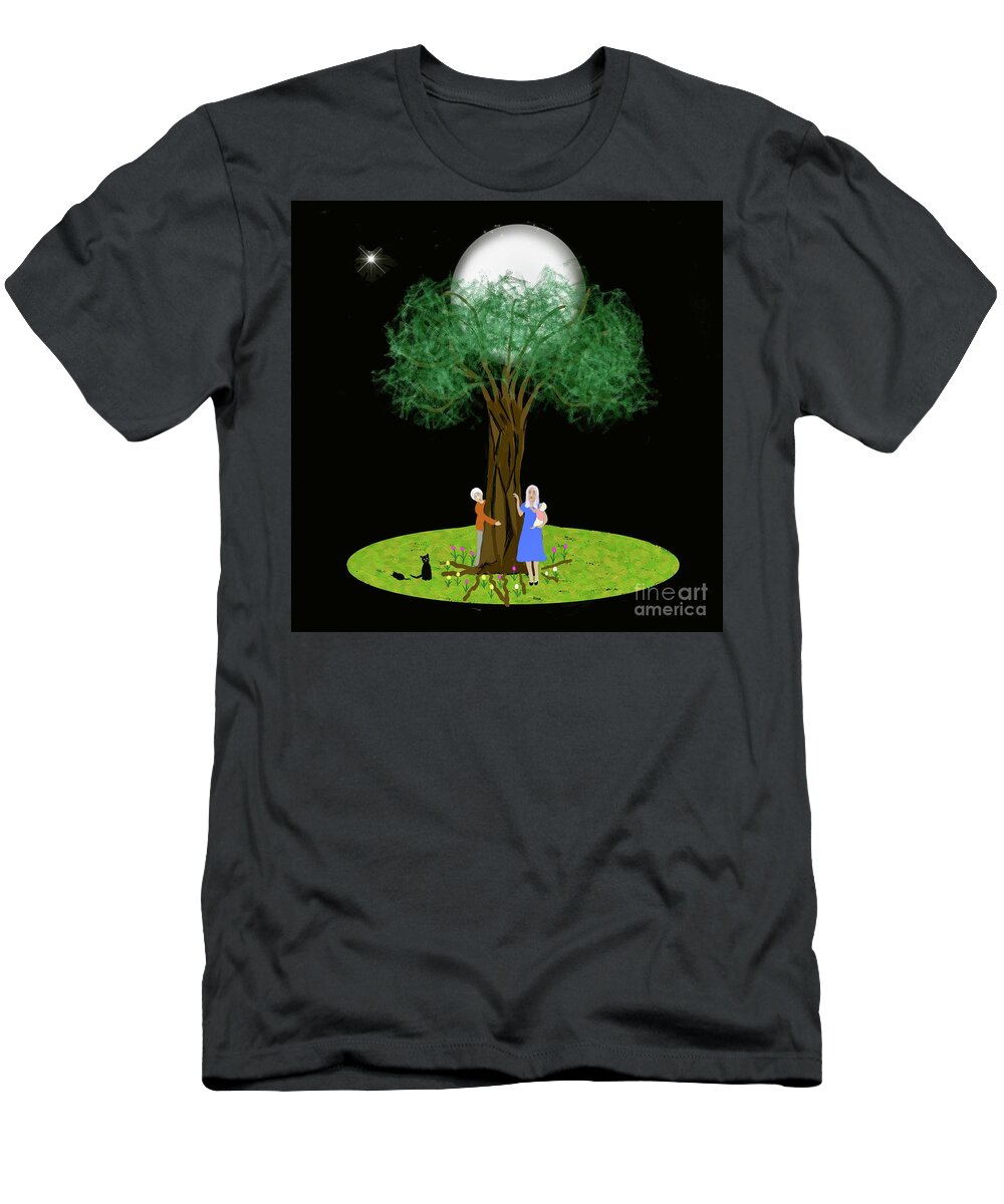Tree T-Shirt featuring the digital art The circle of life tree by Elaine Hayward