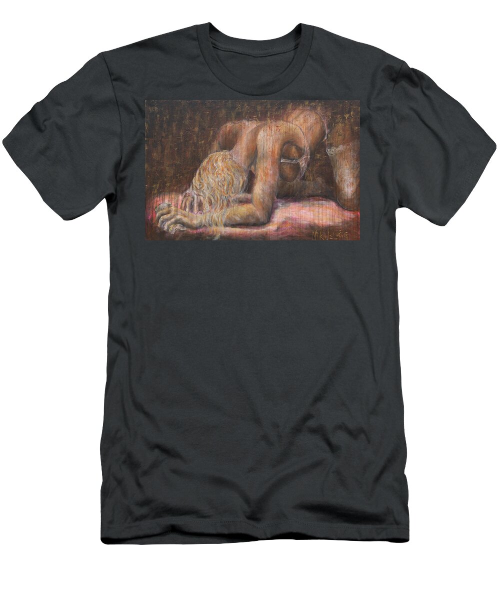 Erotic T-Shirt featuring the painting The Crying Game by Nik Helbig