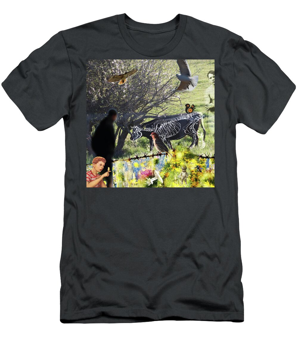 Cow T-Shirt featuring the photograph The Day Bobby Saw thru the Veil of Existence by Perry Hoffman