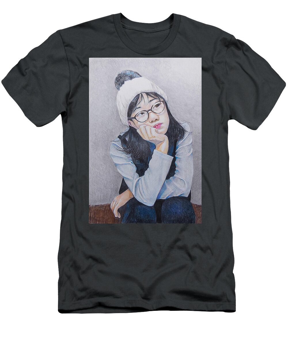 Dreamer T-Shirt featuring the drawing The Dreamer by Tim Ernst