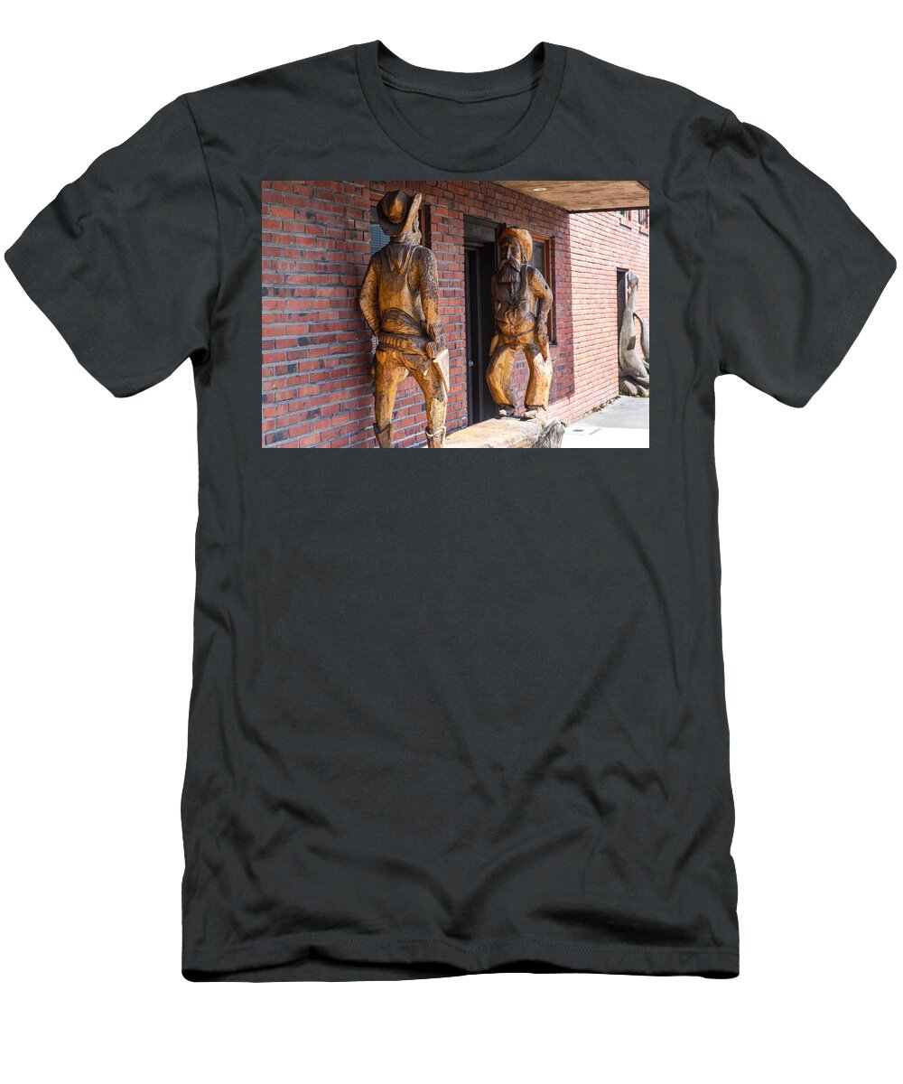 The Duel T-Shirt featuring the photograph The Duel by Tom Cochran