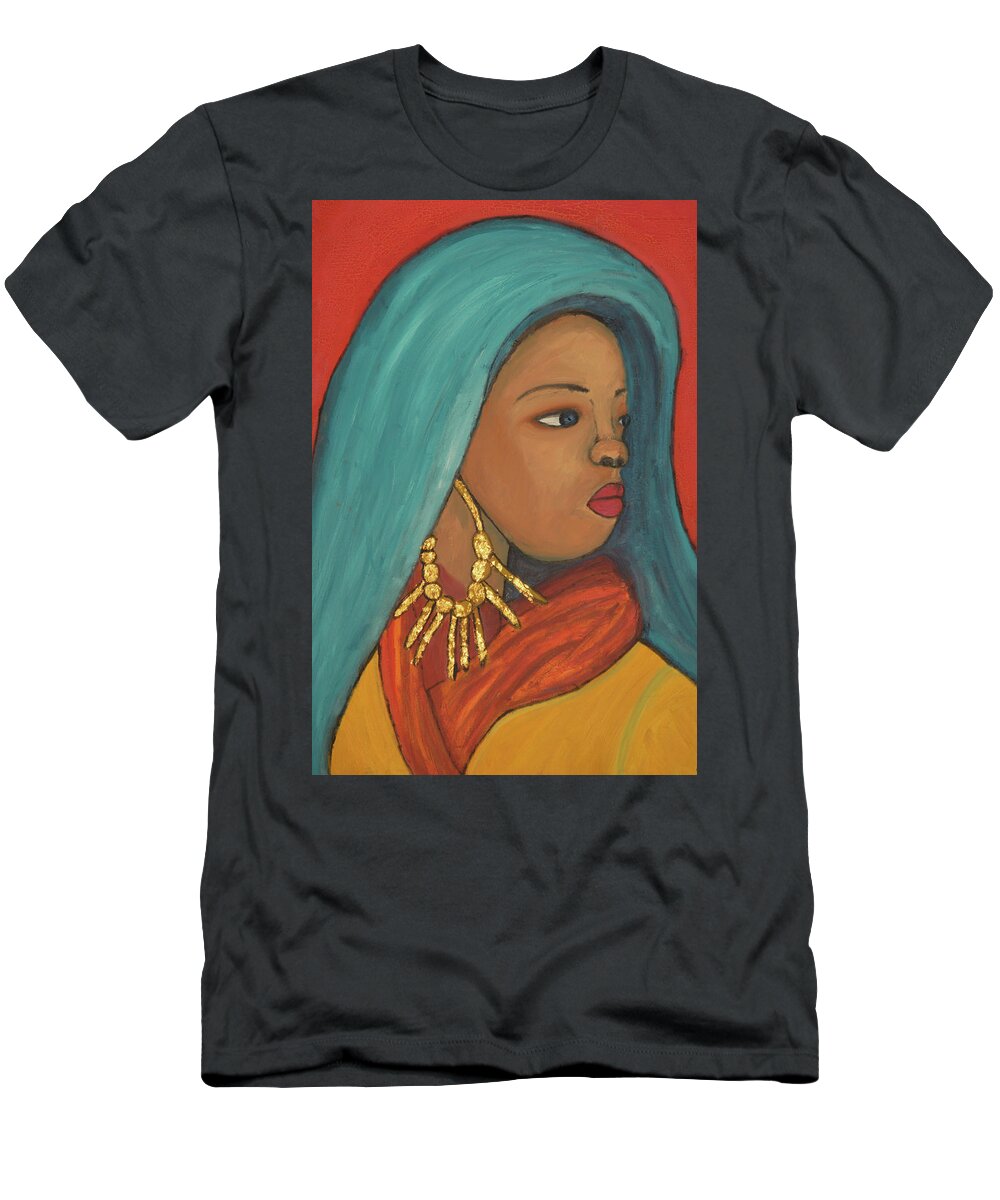 Women T-Shirt featuring the painting The Earrings by Anita Hummel