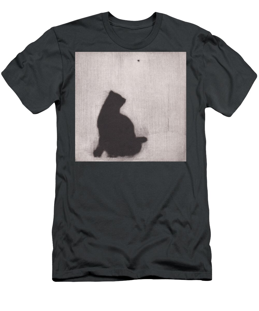 Cat T-Shirt featuring the drawing The Entomologist - etching by David Ladmore