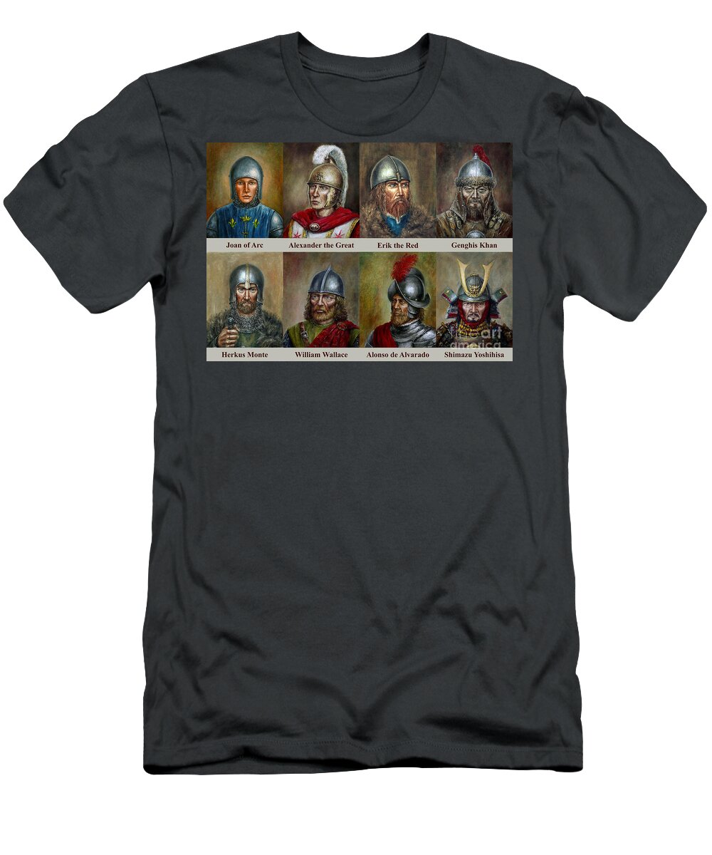 Warriors T-Shirt featuring the painting The famous warriors I by Arturas Slapsys