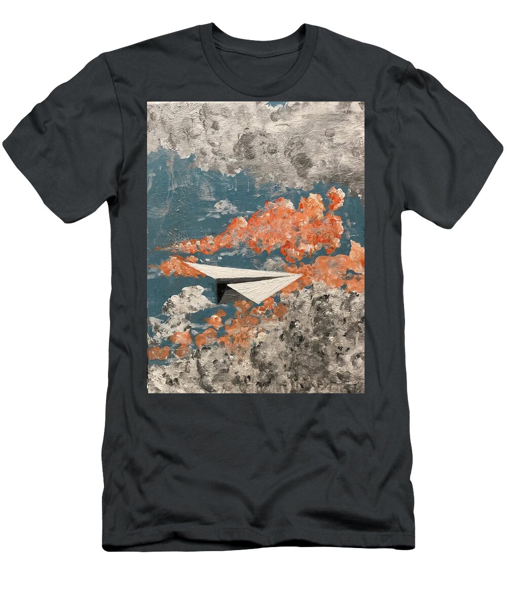 Skyscape T-Shirt featuring the painting The Flight of the Whimsy by Bethany Beeler