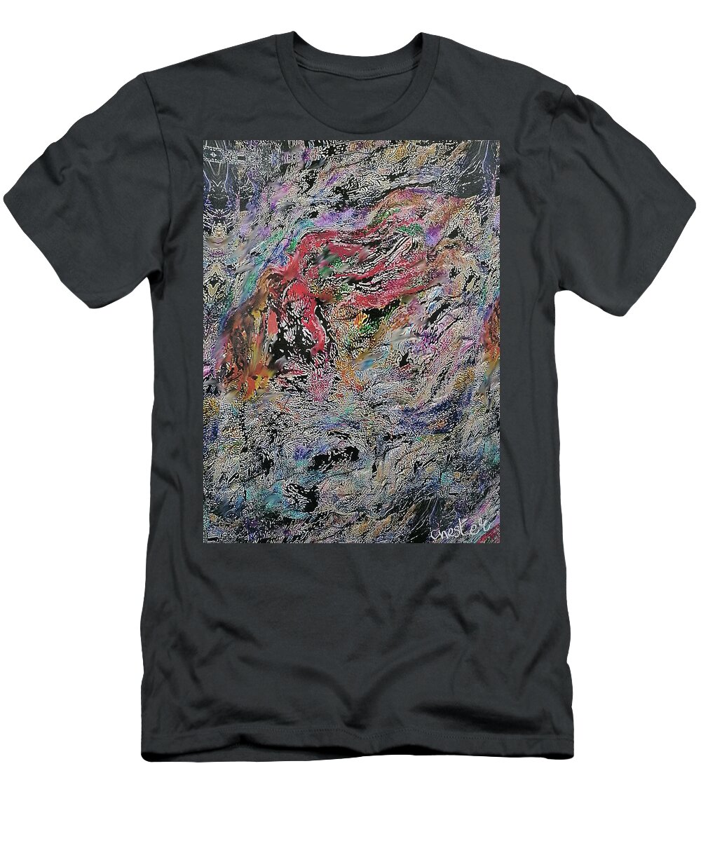 : Flood T-Shirt featuring the digital art The flood waters give back what they took by Richard CHESTER