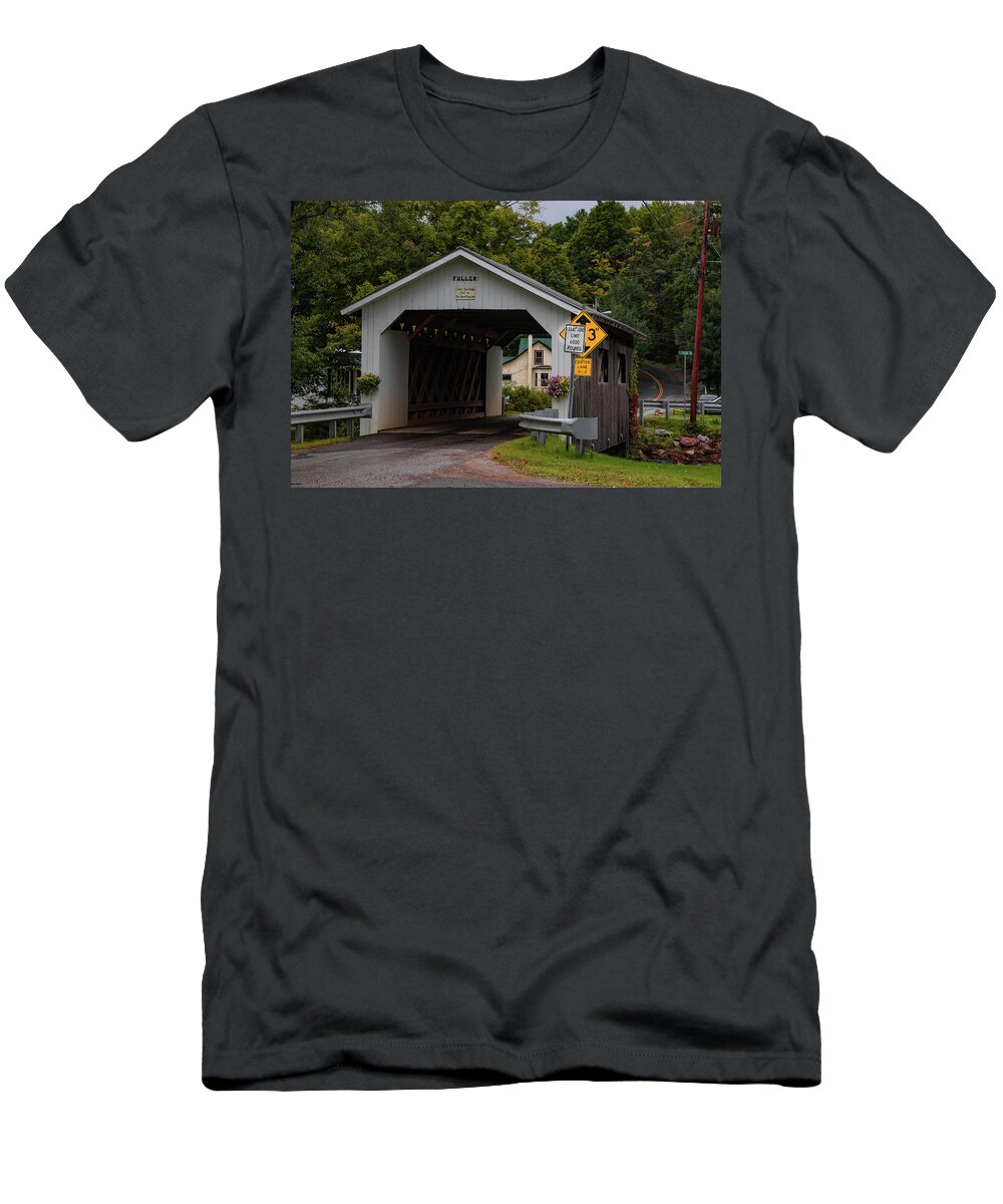 Blackfalls Covered Bridge T-Shirt featuring the photograph The Fuller Covered Bridge by Jeff Folger