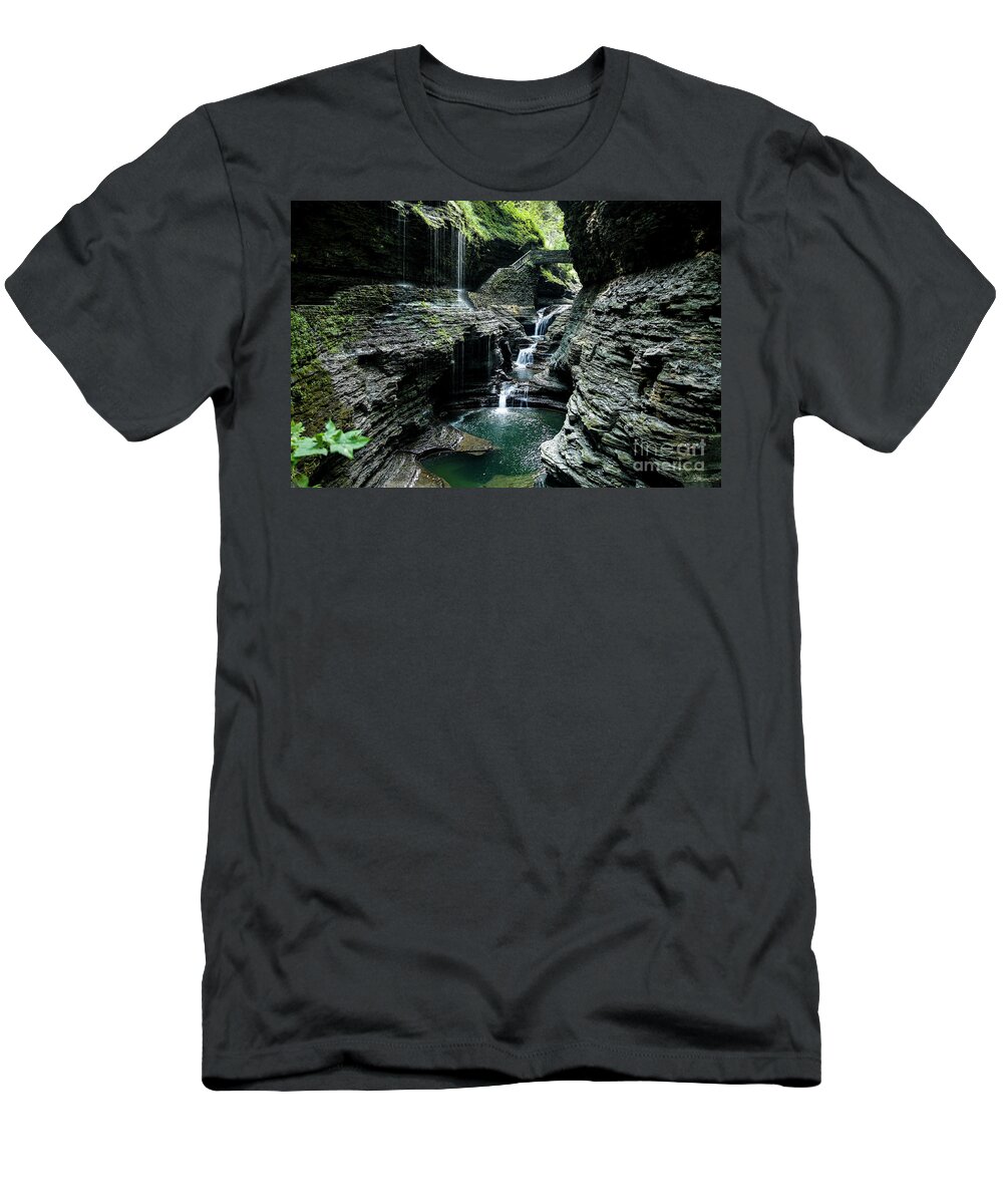 Watkins Glen T-Shirt featuring the photograph The Gorge at Watkins Glen by Erin Marie Davis