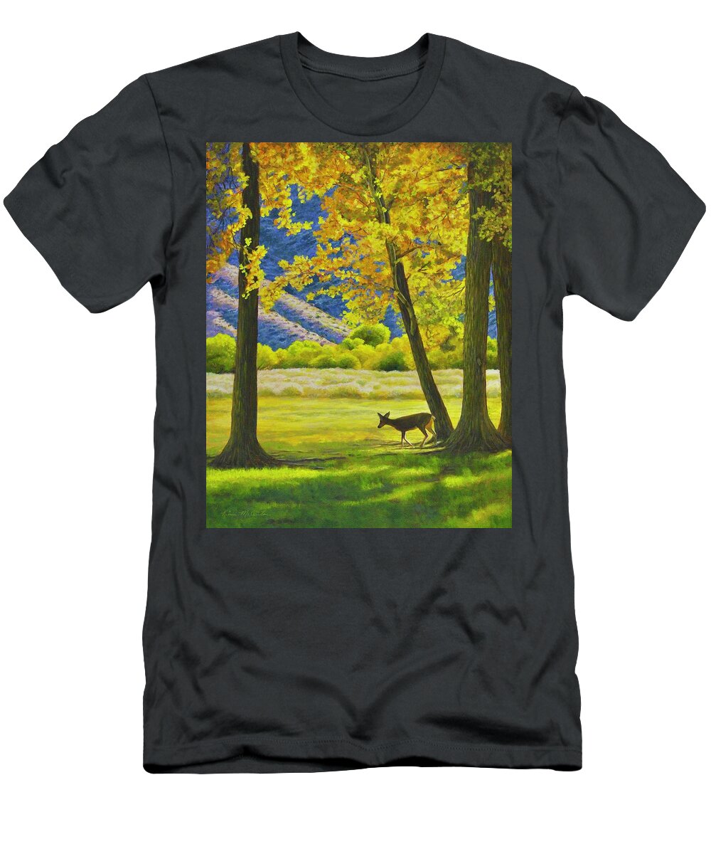 Kim Mcclinton T-Shirt featuring the painting The Grass is Always Greener by Kim McClinton