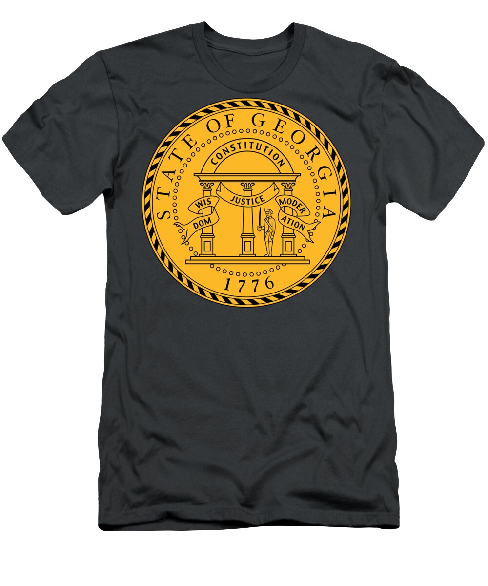 Georgia T-Shirt featuring the photograph The Great Seal of the State of Georgia by Movie Poster Prints