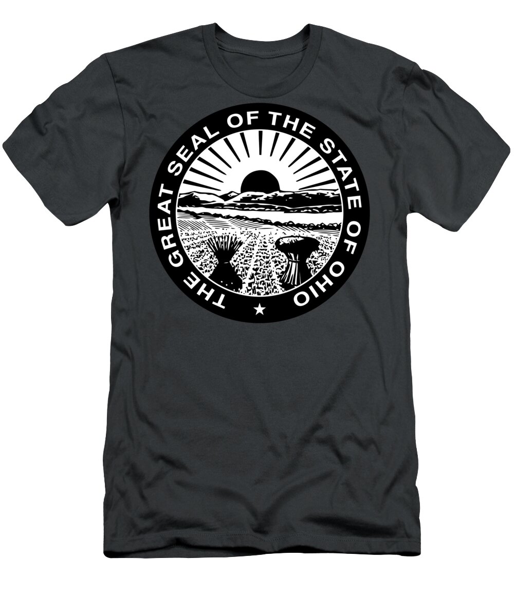 Ohio T-Shirt featuring the photograph The Great Seal of the State of Ohio by Movie Poster Prints