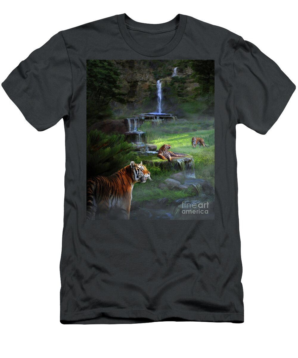 Siberian Tigers T-Shirt featuring the photograph The Guardian II by Melinda Hughes-Berland