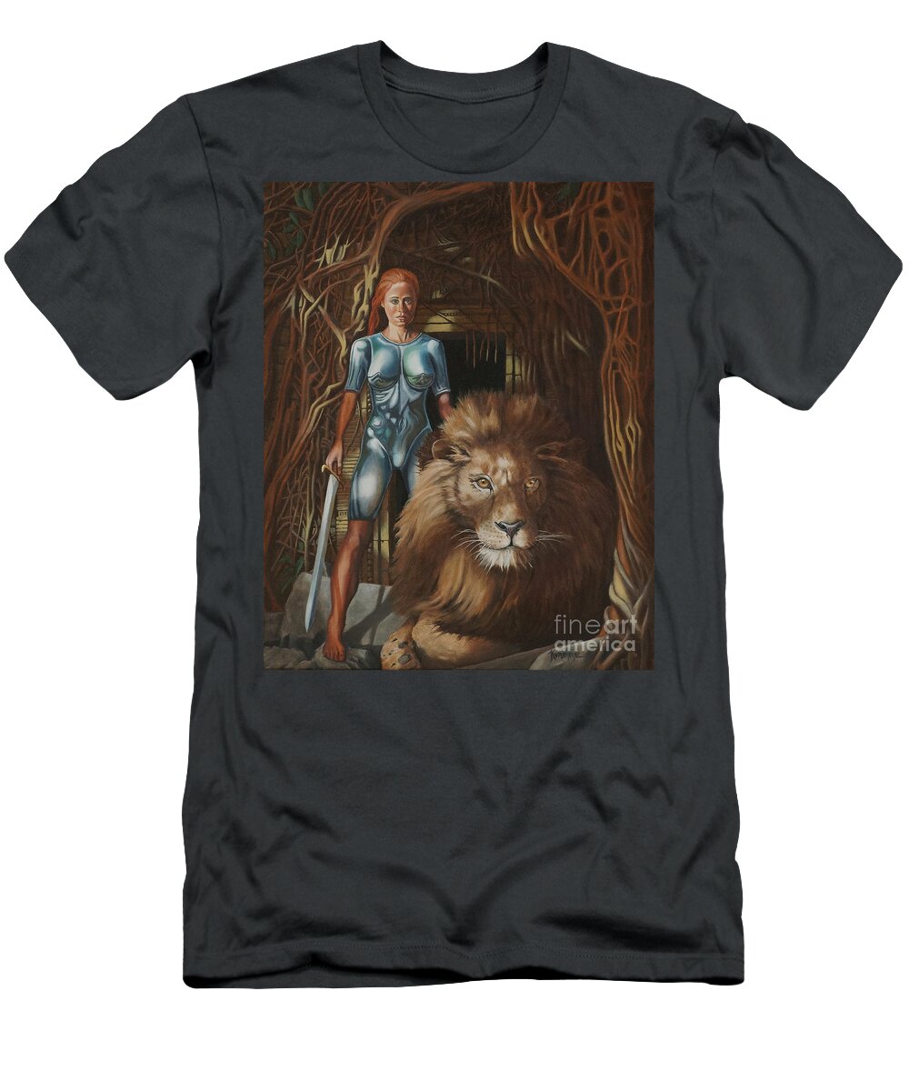Guardians T-Shirt featuring the painting The Guardians by Ken Kvamme