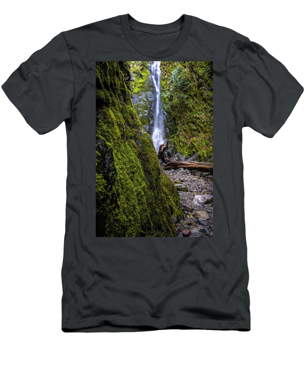 Waterfalls T-Shirt featuring the photograph The Hidden Waterfalls by Bill Cubitt