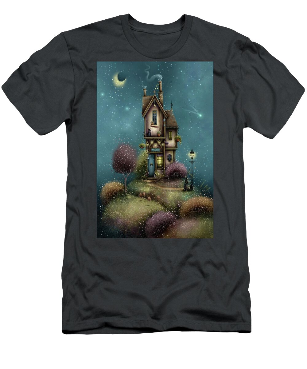 Magic House T-Shirt featuring the painting The House of a Thousand Stars by Joe Gilronan