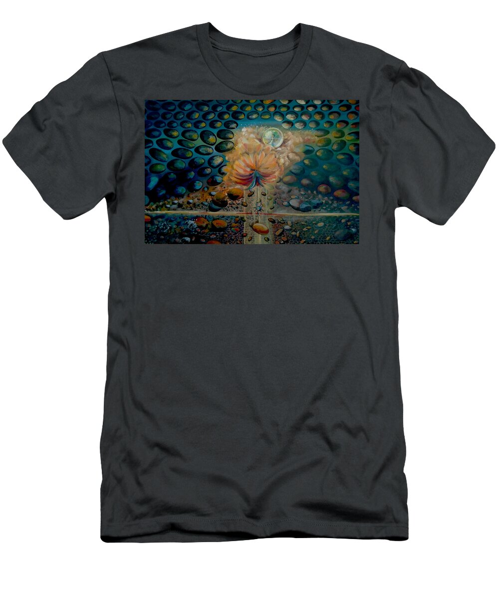 Pop-surrealism T-Shirt featuring the painting The Itsy Bitsy Spider by Mindy Huntress