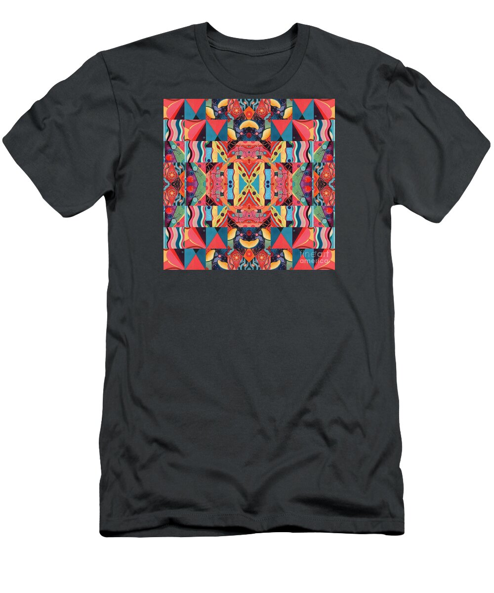 The Joy Of Design Mandala Series Puzzle 8 Arrangement 7 By Helena Tiainen T-Shirt featuring the painting The Joy of Design Mandala Series Puzzle 8 Arrangement 7 by Helena Tiainen