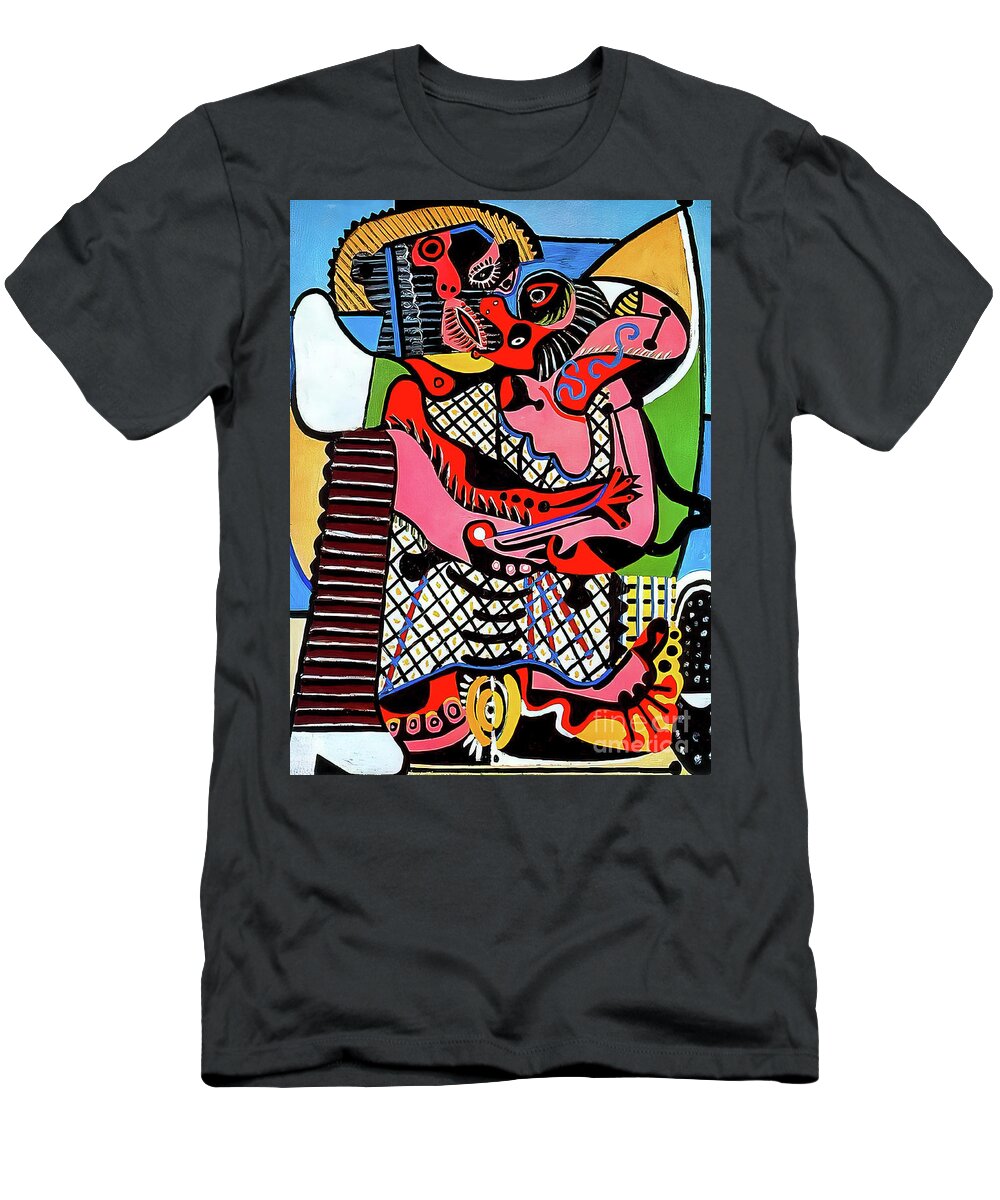 The Kiss T-Shirt featuring the painting The Kiss by Pablo Picasso 1925 by Pablo Picasso