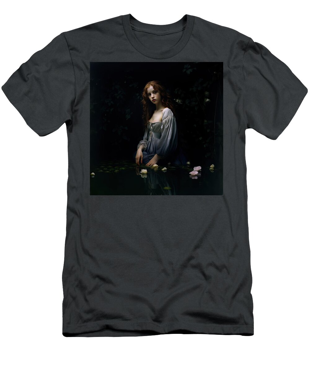 Bouguereau T-Shirt featuring the digital art The little Nymphe No.3 by My Head Cinema