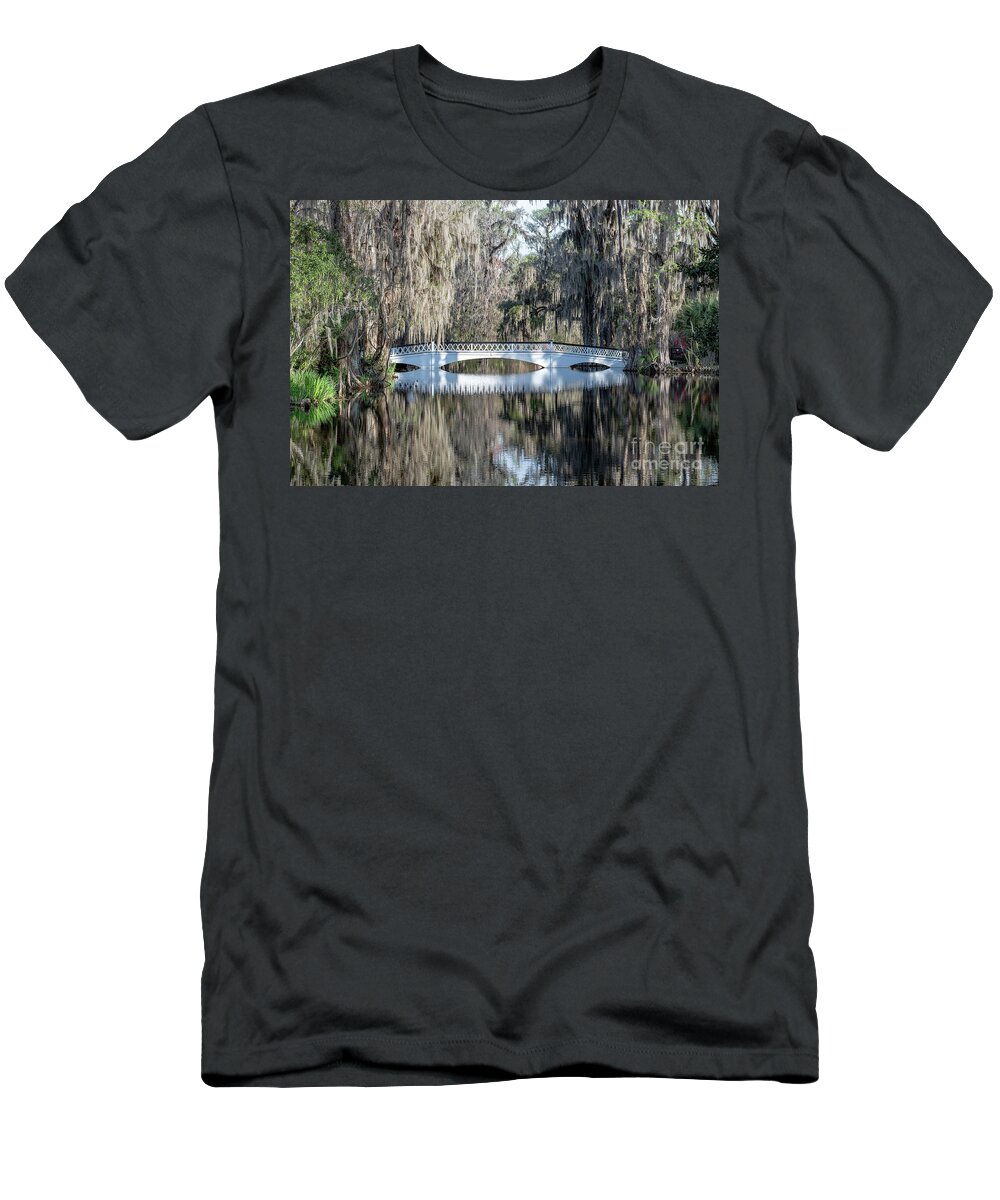 Bridge T-Shirt featuring the photograph The Long Bridge by Nicki McManus
