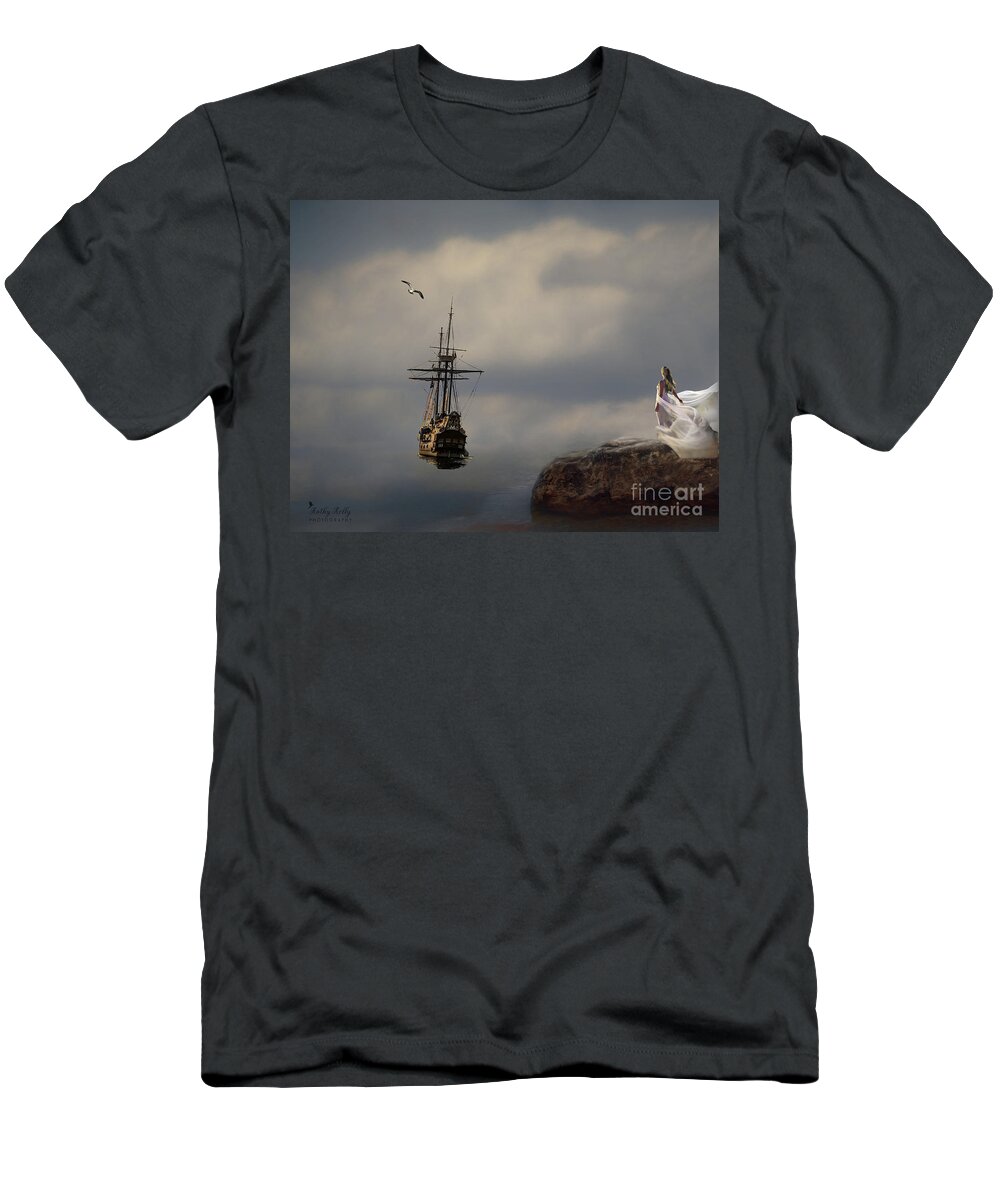 The Longing T-Shirt featuring the mixed media The Longing by Kathy Kelly