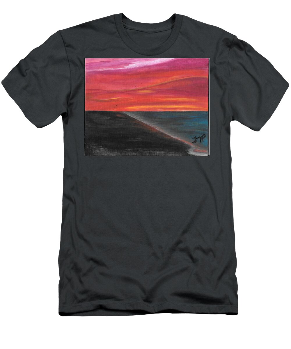 Sky. Sunset T-Shirt featuring the painting The Meeting by Esoteric Gardens KN