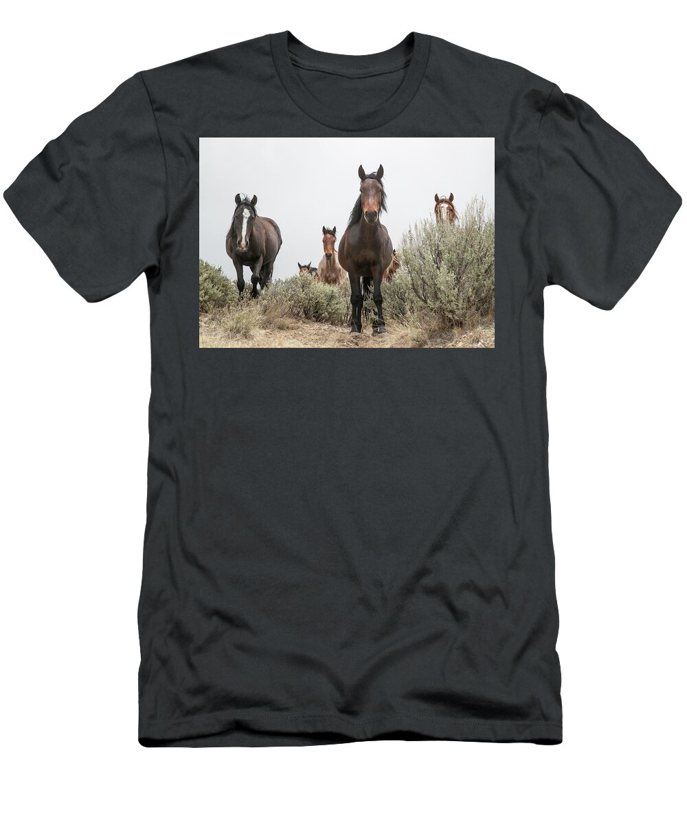 Horse T-Shirt featuring the photograph The Meeting by Kent Keller