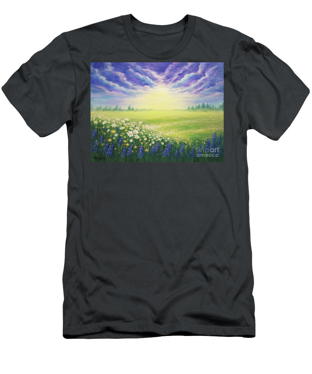 Spring T-Shirt featuring the painting The Morning Light by Yoonhee Ko