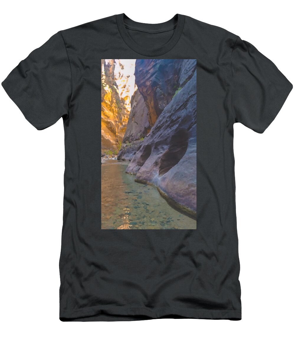 Zion T-Shirt featuring the photograph The Narrow Hike by Kate McTavish